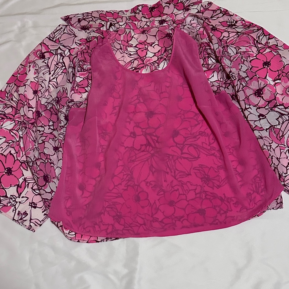 Floral Blouse/Undershirt Combination